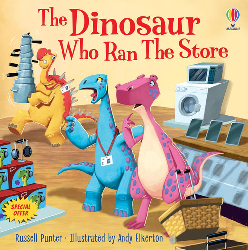 The dinosaur who ran the store. Dinosaur tales