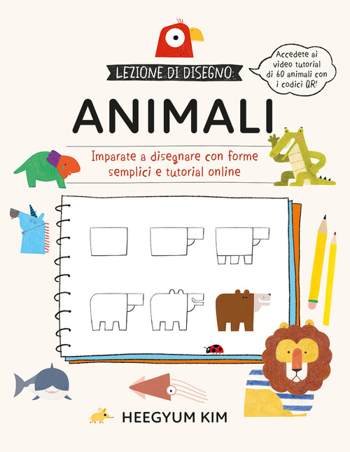 Lezione di disegno. Animali. Imparate a disegnare con forme semplici e tutorial online