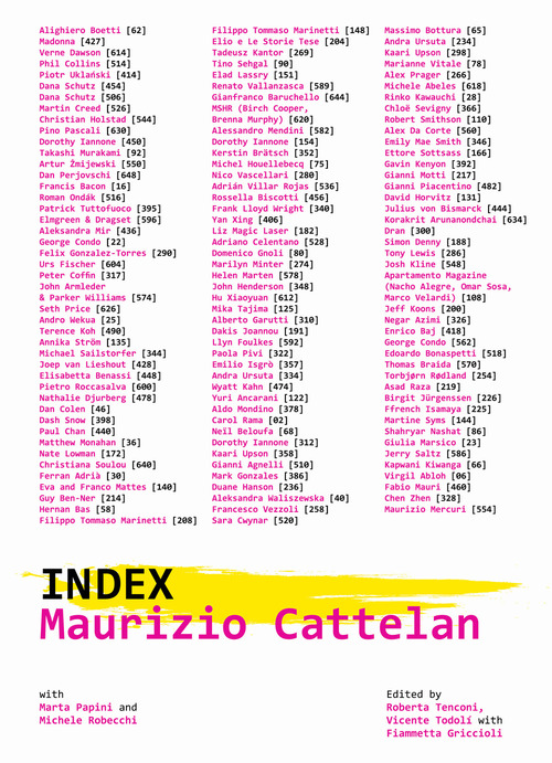 Maurizio Cattelan. Index