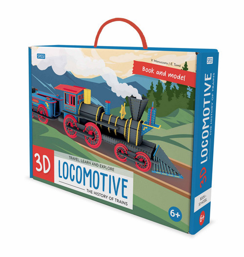 3D locomotive. The history of trains. Travel, learn and explore