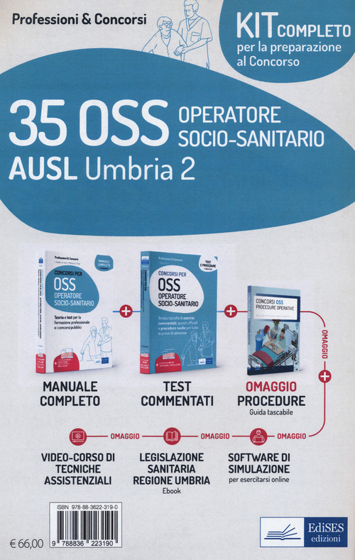 Kit concorso 35 OSS AUSL Umbria 2. Manuali di teoria e test commentati per tutte le prove