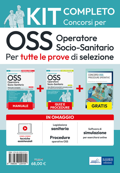 Kit completo dei Concorsi per OSS - Operatore Socio-Sanitario. Volumi completi per tutte le prove di selezione
