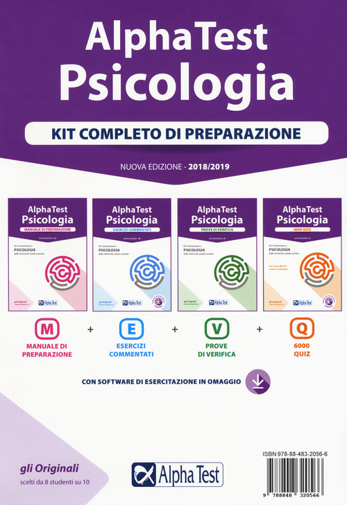 Alpha Test. Psicologia. Kit completo di preparazione: Manuale di preparazione-Esercizi commentati-Prove di verifica-6000 quiz
