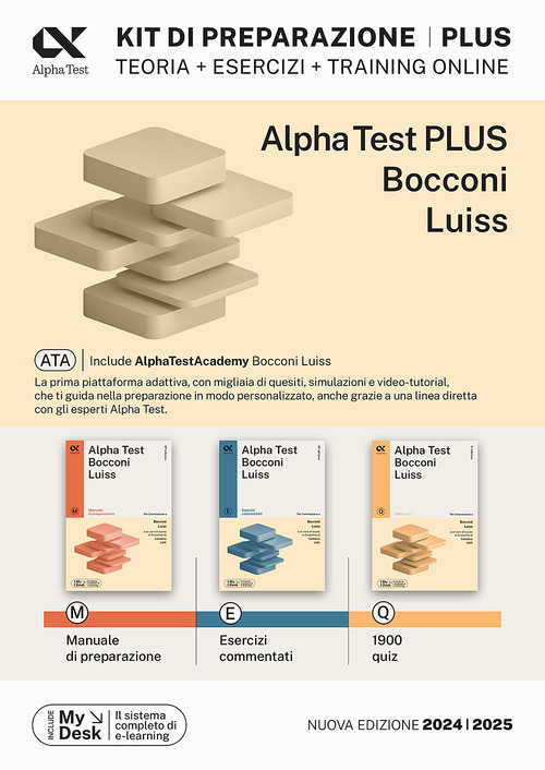 Alpha Test plus Bocconi e Luiss. Kit completo di preparazione con training on line