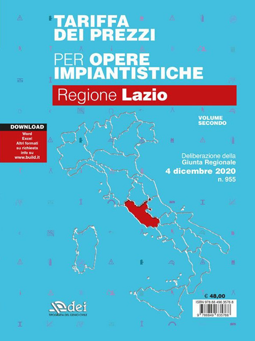 Tariffa dei prezzi per opere impiantistiche 2020. Regione Lazio. Volume 2
