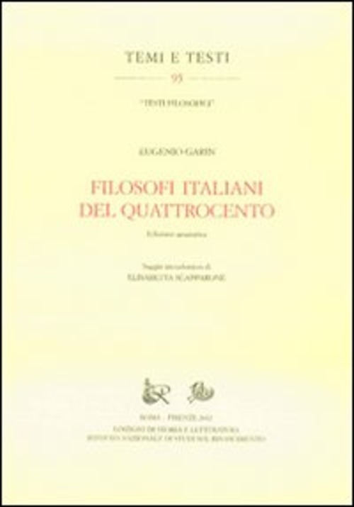 Filosofi italiani del Quattrocento. Ediz. anastatica