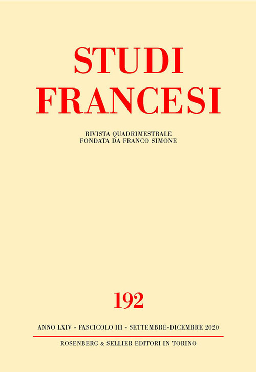 Studi francesi. Volume Vol. 192