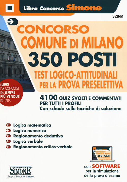 Concorso Comune di Milano. 350 posti. Test logico-attitudinali per la prova preselettiva