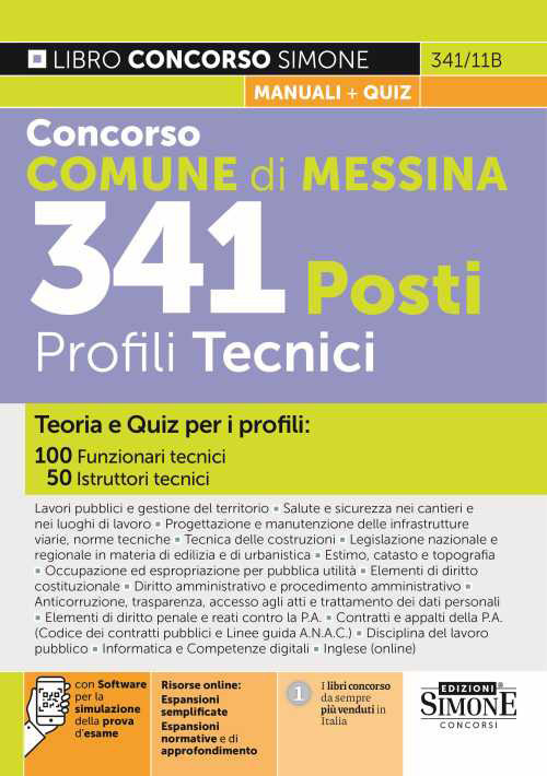 Concorso Comune di Messina. 341 posti profili tecnici. Teoria e quiz