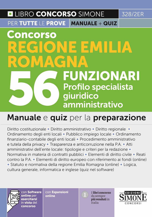 Concorso Regione Emilia Romagna 56 Funzionari. Profilo specialista giuridico amministrativo. Manuale e quiz per la prova scritta e orale