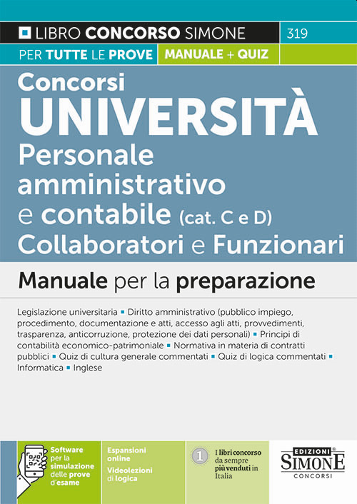 Concorsi Università. Personale amministrativo e contabile (categorie C e D). Collaboratori e funzionari. Manuale per la preparazione
