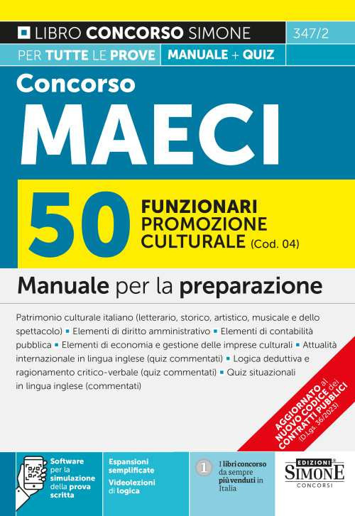 Concorso MAECI 2023 50 funzionari promozione culturale (Cod. 04). Manuale per la preparazione