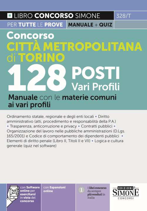 Concorso città metropolitana di Torino 128 posti vari profili. Manuale con le materie comuni ai vari profili