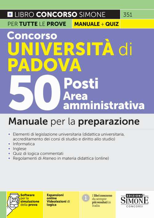 Concorso Università di Padova 50 posti area amministrativa
