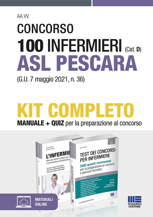 Concorso 100 infermieri (Cat. D) ASL Pescara (G.U. 7 maggio 2021, n. 36). Kit completo