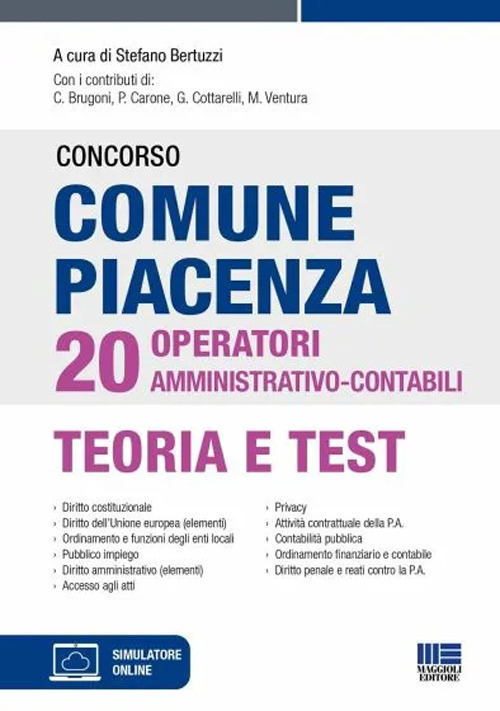 Concorso comune Piacenza 20 operatori amministrativo-contabili