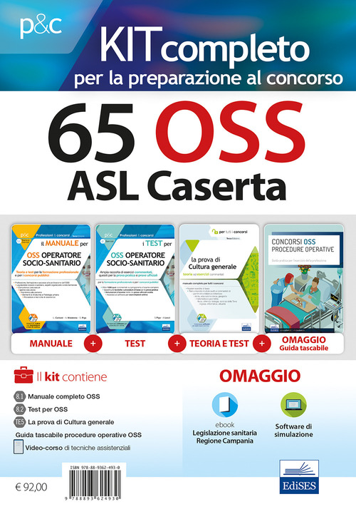 Kit completo 65 OSS ASL Caserta. Manuali per la preparazione completa al concorso